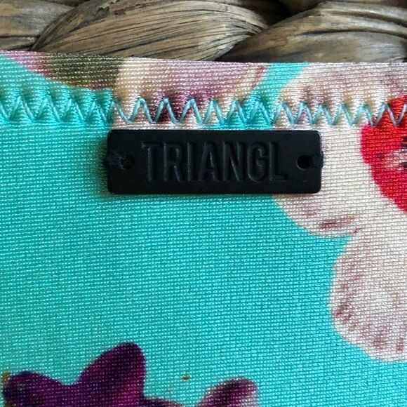 Triangl Blue Floral Neoprene Cheeky Bikini Bottom Medium - Picture 4 of 6